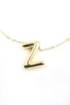 3 Boyutlu Z Harfi Gold Kolye