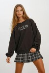 Siyah Bisiklet Yaka Gold Düğme Detaylı Nakışlı Sweatshirt