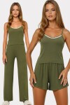 İp Askılı Dantel Detaylı Bluz, Şort Ve Pantolonlu 3 Lü Set Pijama Takımı