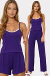 İp Askılı Dantel Detaylı Bluz, Şort Ve Pantolonlu 3 Lü Set Pijama Takımı