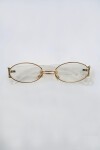 Oval Kesim Metal Gold Çerçeveli Şeffaf Güneş Gözlüğü