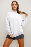 Gri Yarım Balıkçı Yaka İçi Şardonlu Sweatshirt