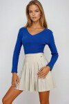 Saks V Yaka Kaşkorse Basic Bluz