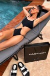 Siyah Askılı Arkadan Bağlamalı Halka Detaylı Bikini