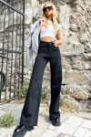 Siyah Yüksek Bel Wide Leg Jean