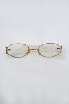 Gold Oval Kesim Metal Gold Çerçeveli Şeffaf Güneş Gözlüğü