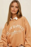 Bisküvi Bisiklet Yaka Yazı Baskılı Oversize Sweatshirt