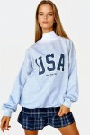 Gri Bisiklet Yaka İçi Şardonlu Önü Baskılı Oversize Sweatshirt