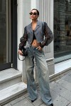 Antrasit Tasarım Blazer Ceket