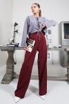 Bordo Wide Leg Pantolon