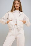 Grimelanj Kapüşonlu Kanguru Cepli 3 İplik İçi Şardonlu Crop Sweatshirt