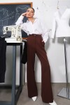 Kahve Wide Leg Pantolon