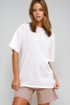 Beyaz İki İplik Oversize Unisex T Shirt