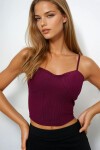 Bordo İp Askılı Sütyenli Bluz