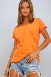 Turuncu V Yaka Basic T Shirt