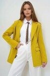 Yağ Yeşili İçi Astarlı Tek Düğmeli Blazer Ceket