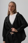 Siyah Bisiklet Yaka Atlet Ve Oversize Gömlek