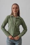 Haki Slim Fit Uzun Kol Basic Gömlek