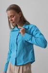 Turkuaz Slim Fit Uzun Kol Basic Gömlek