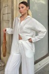 Beyaz Oversize Keten Gömlek