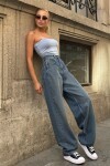 Açık Mavi 5 Cepli Bol Paça Baggy Jean