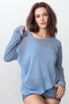 Bebe Mavi Asimetrik Kesim Basic Bluz