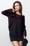 Siyah Asimetrik Kesim Basic Bluz