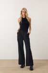 Halter Yaka Tüylü Triko Crop Top
