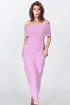 Pembe Madonna Yaka Maxi Boy Straplez Elbise
