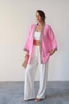 Nakış Detaylı Keten Kimono