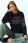 Bisiklet Yaka Çizgili Triko Kazak