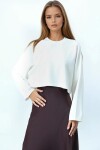 Bisiklet Yaka Yarım Kol Crop Basic Bluz