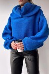 Peluş Şal Yaka Oversize Sweatshirt