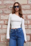 Tek Omuz Kesik Detaylı Uzun Kollu Bluz
