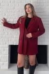 Asimetrik Kesim Düğme Kapamalı Cep Kapaklı Blazer Ceket