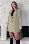 Asimetrik Kesim Düğme Kapamalı Cep Kapaklı Blazer Ceket