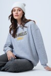 Baskılı Bisiklet Yaka Oversize Sweatshirt