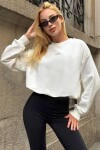 Bisiklet Yaka Baskılı Oversize 3 İplik Sweatshirt
