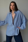 Çizgili Oversize Gömlek