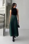 Düz Kesim Saten Görünümlü Uzun Etek