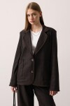 Ekose Desenli Çift Cepli Blazer Ceket