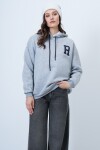 Kapüşonlu Oversize Baskılı Sweatshirt