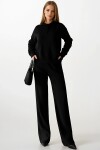 Kapüşonlu Sweatshirt ve Palazzo Pantolon Triko Takım