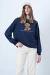 Önü Baskılı Oversize Pamuklu Sweatshırt