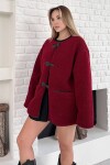 Peluş Kumaş Tokalı Oversize Ceket