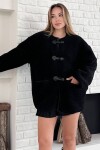 Peluş Kumaş Tokalı Oversize Ceket