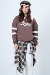Polo Yaka 3 İplik Baskılı Oversize Sweatshirt