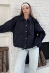 Torba Cepli Omuz ve Kolları Kemer Detaylı Düğme Kapamalı Ceket
