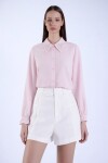 Pembe İnci Ve Taş İşlemeli Aerobin Gömlek