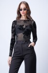 Siyah Transparan Bluz